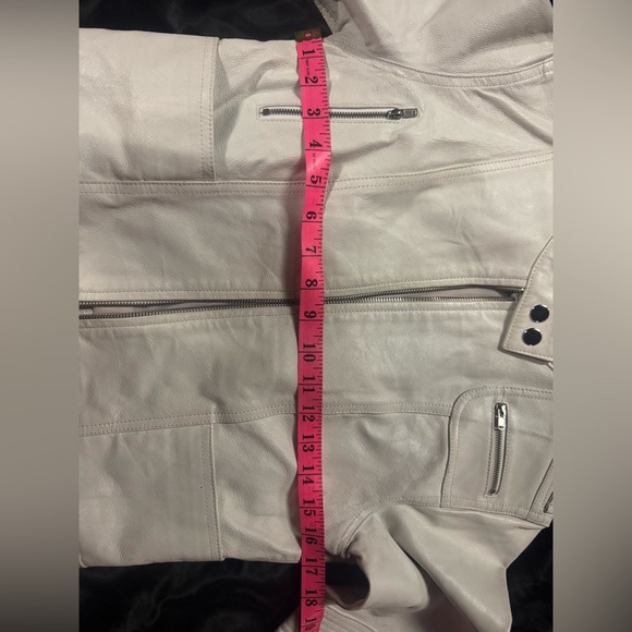 BRAND NEW Moto UB Genuine White Leather Jacket Rare and very Trendy!!! - Picture 9 of 11